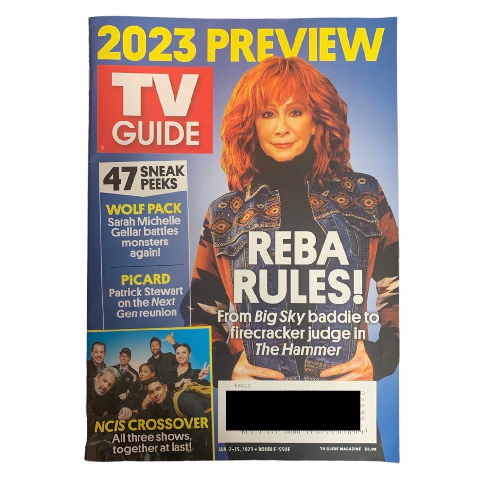 TV GUIDE 2023 Fall Preview January 2 - 15 Double Issue Reba Rules NCIS Crossover